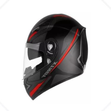 Imagem de Capacete Moto Ebf Xtroy Com Óculos Interno Fumê + Narigueira, Vermelho