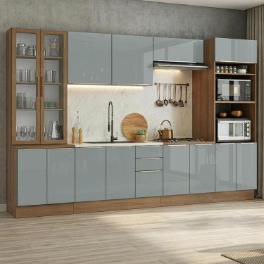 Imagem de Armário de Cozinha Completa 340 x 60 cm Rustic/Cinza Lux Madesa 04