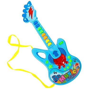 Imagem de Guitarra Infantil Brinquedo Musical Com Sons Divertidos Efeitos Lumino