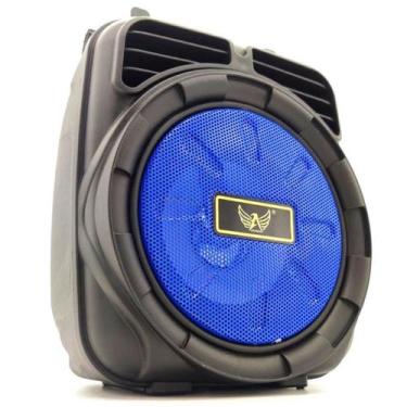 Imagem de Caixa De Som Com Rádio FM Portátil Bluetooth LED Azul SD USB - Gici Im