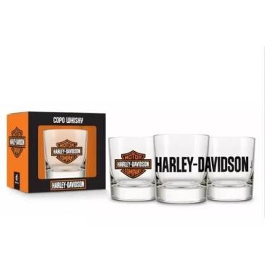 Imagem de Copo Atol Whisky Vidro Personalizado Harley Davidson 310ml - brasfoot