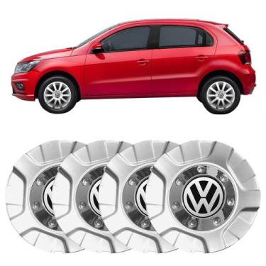 Imagem de 4x Calota Centro de Roda BRW 560 PRATA Logo VOLKS ARO 14 15