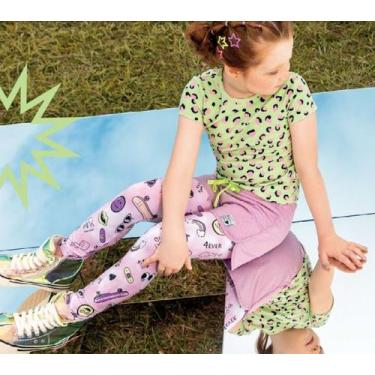 Imagem de Calça Legging Infantil Menina Estampada Colorida Divertida - Elian, Es