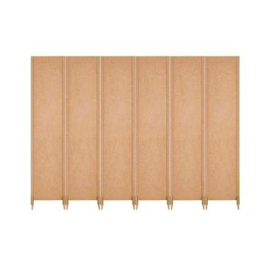 Imagem de 6 Biombo Slim Reto Com Pés Folha Painel Mdf Cru Divisor Divisória Sepa
