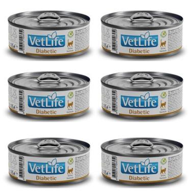 Imagem de Kit c/ 6 Vet Life Diabetic Ração Úmida p/ Gatos 85g - Farmina