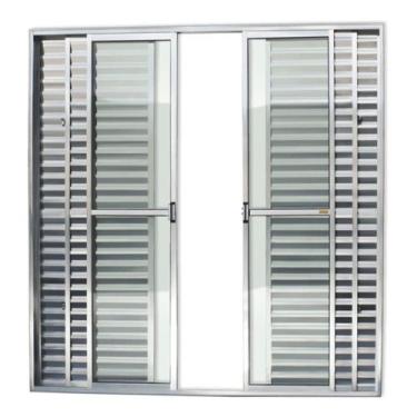 Imagem de Porta de Alumínio Balcão 210x240cm 6 Folhas com Vidro Liso Anodizado B