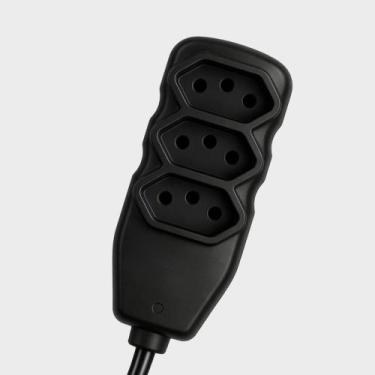 Imagem de Extensão Slim Plug 90 Graus 3 Tomadas Tripolar 10A Bivolt 3 Metros Pre