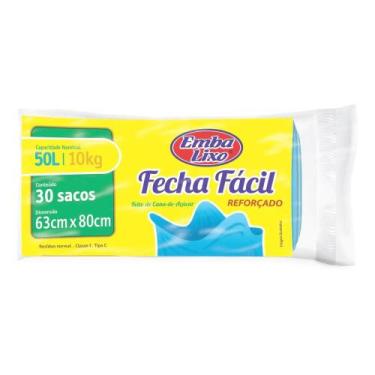 Imagem de Saco de Lixo Fecha Fácil Cor Azul Embalixo 30 Unidades