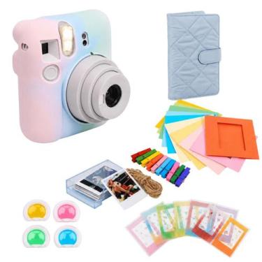 Imagem de Kit Instax Mini 12 com Capa protetora, Álbum instax, Adesivos, Varal c