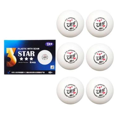 Imagem de Bola Ping Pong 3 Estrelas Kit 6 Uni Tenis de Mesa Pingue Pongue Esport