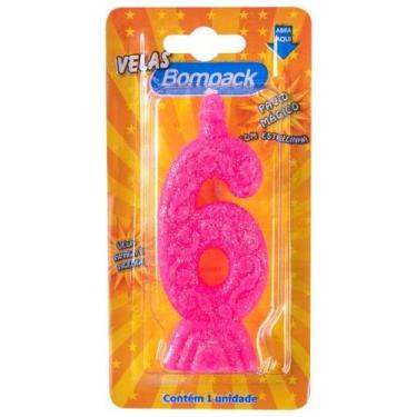 Imagem de Kit c/ 12 Vela Supernumeros Bompack N6 Rosa Un - Embrast