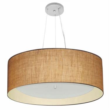 Imagem de Lustre Pendente Cilíndrico Md-4142 para Teto com Cúpula em Tecido 80X30CM Grande Palha - Bege Vivare Brasil Iluminação