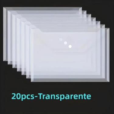 Imagem de Pastas Plásticas Transparentes Reutilizáveis A4 À Prova d'Água Com Bot