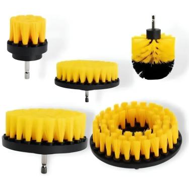 Imagem de Jogo de Escovas Rotativas 06065 Limpeza Profunda Cerdas Resistentes Amarelo com 5 Peças Bivolt