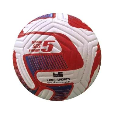Imagem de Bola Futebol Luke Sports Tamanho 5, Branca e Vermelha