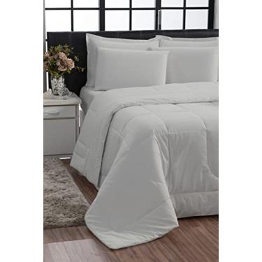 Imagem de Kit Edredom Queen Jogo de Cama 100% Algodão 200 fios (Branco)