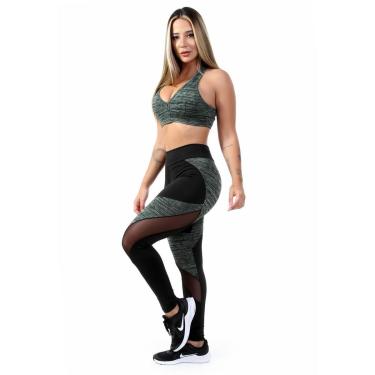 Imagem de Conjunto Legging Detalhe em Tule Risca Fitness + Top S/bojo-Feminino