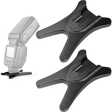 Imagem de Anwenk Suporte flash de câmera com suporte de sapata quente e rosca de tripé de metal de 0,6 cm para Speedlight Speedlite - Canon, Nikon, Sigma, Olympus, Panasonic, Pentax - pacote com 2