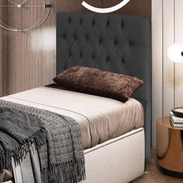 Imagem de Cabeceira Diamante Cama Box Solteiro 90cm Linho Grafite