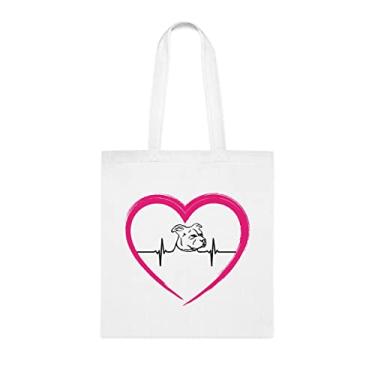 Imagem de Bolsa de batimento cardíaco, sacola Pitbull, bolsa de ombro Pit Bull, bolsas reutilizáveis de batimento cardíaco, ideia de presente de cesta de Natal de aniversário, presente para