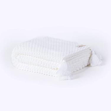 Imagem de Peseira Manta Pompom Sofá Sala Cama Solteiro Trico 150x60cm Istambul
