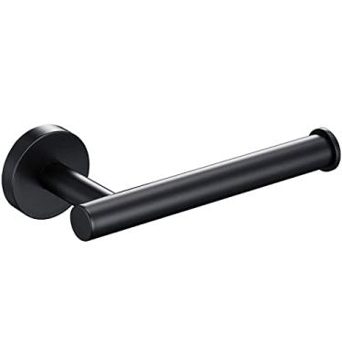 Imagem de Arma de aço inoxidável cinza preto polido cromado escovado ouro gancho gancho barra de toalha suporte de papel acessórios de banheiro, suporte de papel preto