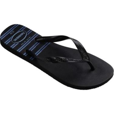 Imagem de Chinelo Havaianas Masculino Top Basic 45/6 Preto/Azul