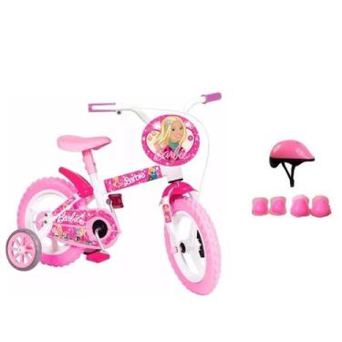 Imagem de Bicicleta Da Barbie Aro 12 Feminina Com Capacete E Proteção - Bk Kids