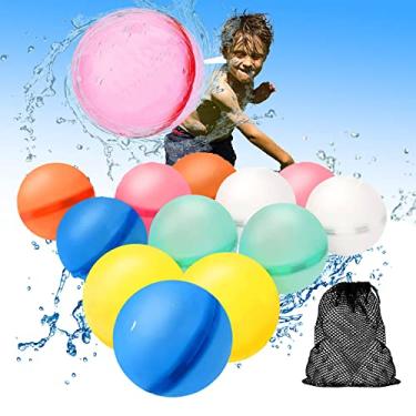Imagem de Balões de água renováveis, balões de água magnética de silicone - balões de água auto-seladores, crianças necessários brinquedos ao ar livre do verão (12 PCS)