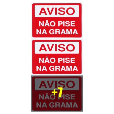 Imagem de Combo 10 Placas De Sinalização Aviso Não Pise Na Grama 20x15 Acesso - S-230 F9e