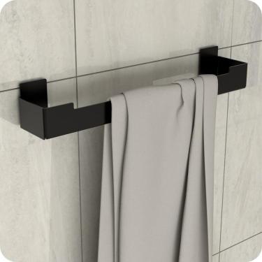 Imagem de Porta Toalha De Rosto Adesivo Autocolante Preto ELG