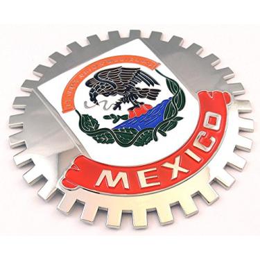 Imagem de Placa de grade México para carro caminhão Grill Mount Mexican Flag