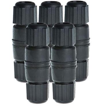 Imagem de Anmbest 5 peças M25AP2 RJ45 à prova d'água Cat5/5e 8P8C conector IP67 Ethernet LAN cabo conector cabeça dupla adaptador de acoplador LAN externo fêmea para fêmea