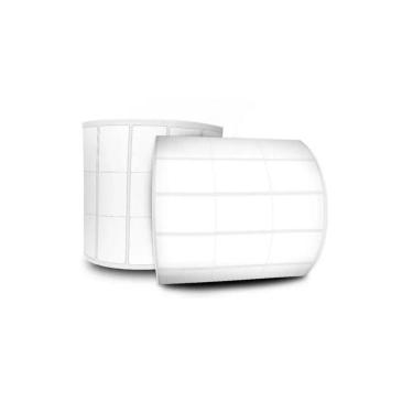 Imagem de Kit 10 Rolos Etiqueta Couche 34X23 3 Carreiras Branca