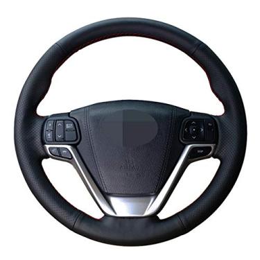 Imagem de TPHJRM Capa de volante de carro DIY couro artificial, apto para Toyota Highlander 2014 2015 2016 2017 2018 2019 Sienna 2015