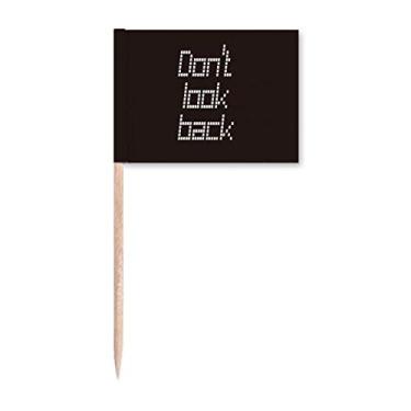 Imagem de Don't Look Back – Marcador de palito de dente com citação inspiradora para decoração de festa