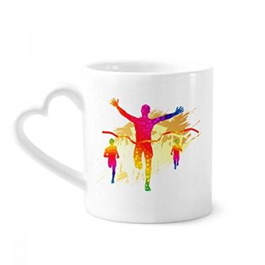 Imagem de Caneca com estampa de jogador de futebol Goal Cheer de café cerâmica copo de coração de vidro