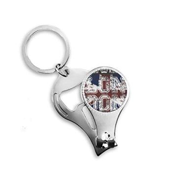 Imagem de London UK England The Union Jack Flag Mark Nail Nipper Ring Chaveiro Abridor de Garrafas Cortador