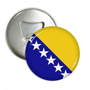 Imagem de Emblema multifuncional com ímã de geladeira e bandeira nacional da Bósnia e Herzegovina