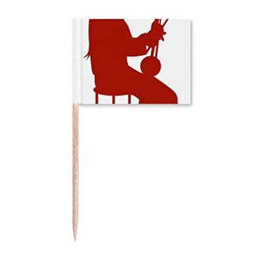 Imagem de China Erhu Player Illustration Pattern Toothpick Flags Marker Topper Decoração de Festa