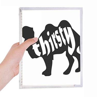 Imagem de Caderno com contorno de camelo preto natural, folha solta, recarregável, diário de papelaria