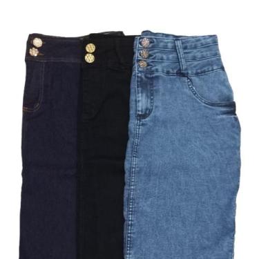 Imagem de Kit 3 Saia Jeans Evangélica 1400 - Sto Blue Jeans