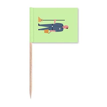 Imagem de Dustman Zitor Binman Seiketsu Saneamento Palito Bandeiras Marcador Topper Decoração de Festa