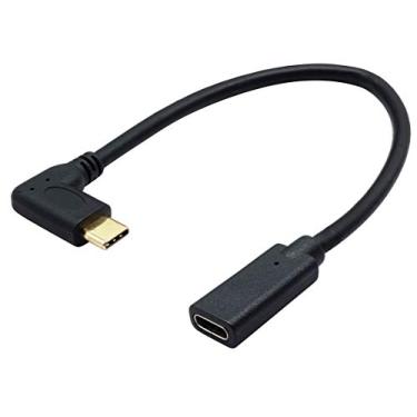 Imagem de AAOTOKK Cabo de extensão conector USB 3.1 tipo C macho para fêmea geração 2 (10 Gbps), suporta carregamento, dados, áudio e vídeo para novos dispositivos MacBook Pro 2017, tipo C (20 cm-M/F)