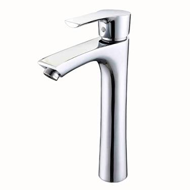 Imagem de LIDON Torneira da pia do banheiro Torneiras de latão torneira da bacia quente e fria torneira do banheiro preta torneira do banheiro de latão para banheiro, cromo B (cor: cromo B)