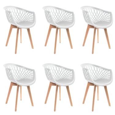 Imagem de Kit 6 Cadeiras Eames Design Wood Web Branca