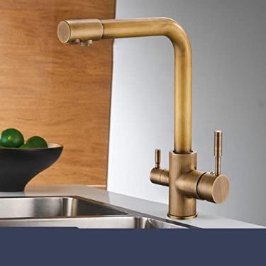 Imagem de Torneiras de cozinha com filtro Torneira misturadora montada no convés Rotação 360 com purificação de água Recursos Torneira misturadora para cozinha, antigo
