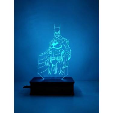 Imagem de Luminária Led, Batman, 16 Cores+Controle, Herói, Decoração, Abajur, Qu