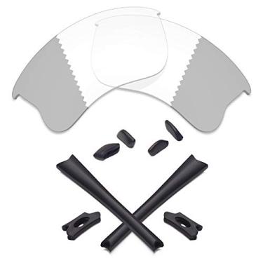 Imagem de Lentes de reposição e kits de borracha Mryok para óculos de sol Oakley Flak Jacket XLJ – Opt, Eclipse Grey Photochromic No Polarized Lenses & Black Rubber Kits, One size