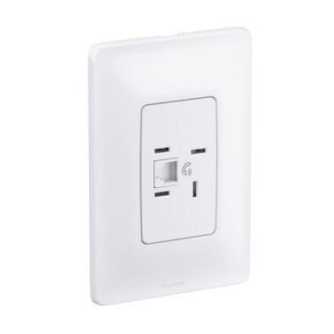 Imagem de Tomada Padrão Telebras+RJ11 C/ Placa Zeffia 680125 - Pial